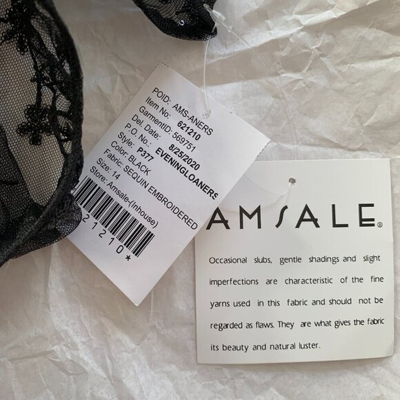 Amsale Black Lace Shrug / Bridal Topper - Wedding Accessory - Size 14 - Picture 9 of 9